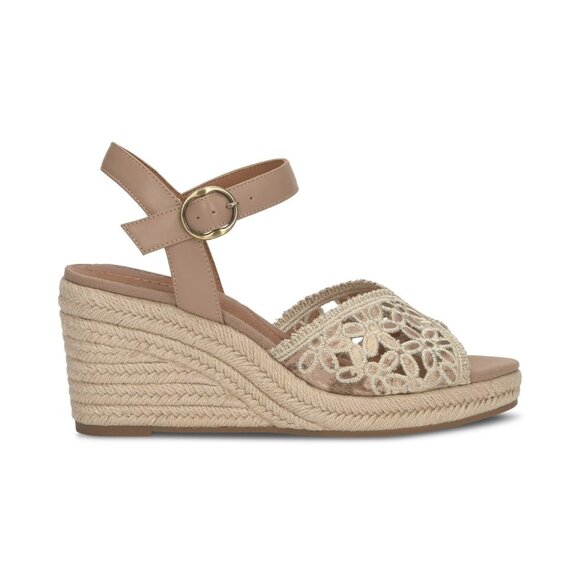 Lucky Brand Women's Coyna Floral Lace Platform Espadrille Wedge Sandals - Picture 2 of 5